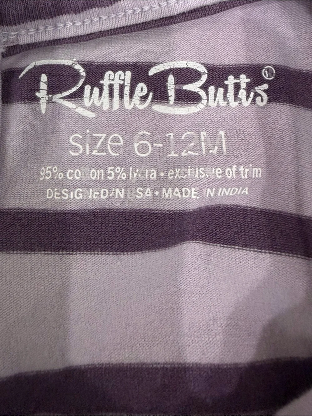 Ruffle Butts‎ baby Long-Sleeve one piece Purple Flowers girl 6-12 month